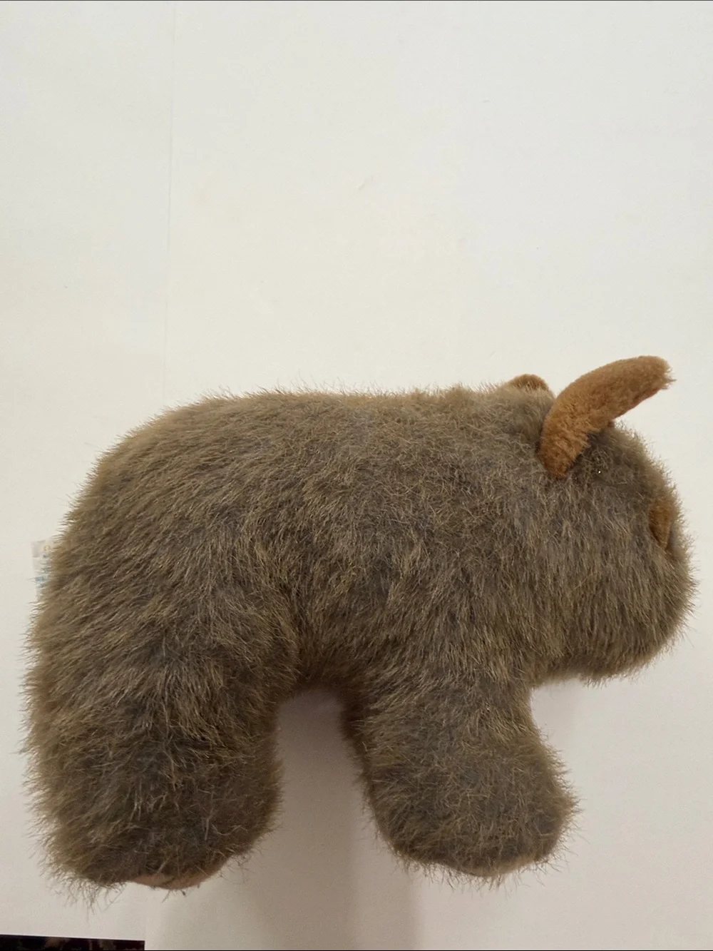 Vintage Plush Small Pet Bunny Toy - Brown Australian Wombat